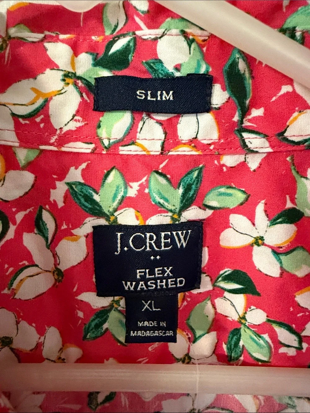 NWT J.Crew Men's Slim Flex Short Sleeve Floral Button Down Shirt Size XL